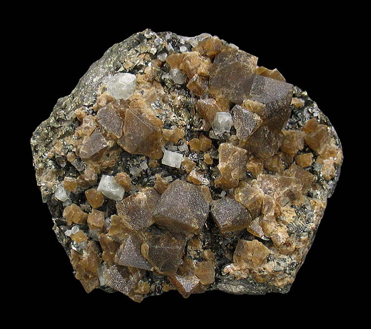 Siderite & Apatite on Pyrite, Julcani District, Angaraes Province, Huancavelica Department, Peru